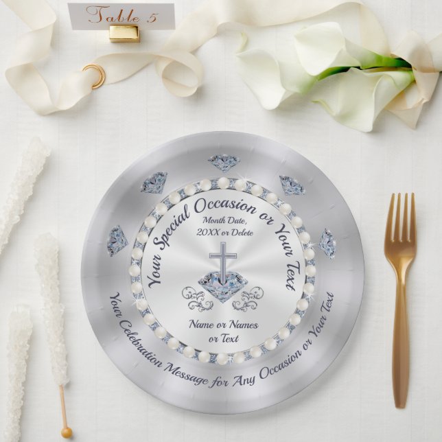 Stunning, Christian Paper Plates, ANY Occasion Plate (Wedding)