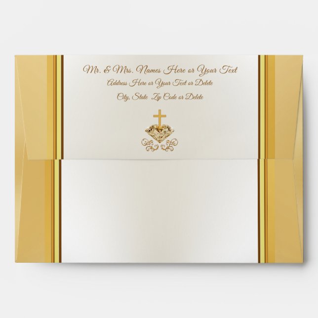 Stunning Christian White and Gold Envelopes (Back (Top Flap))
