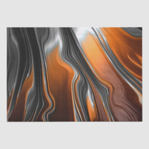 Stunning chrome-orange fractal abstract Decoupage Tissue Paper