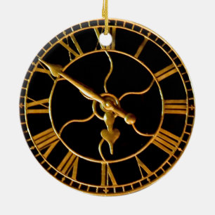 Stunning Clock at Xmas Ceramic Tree Decoration