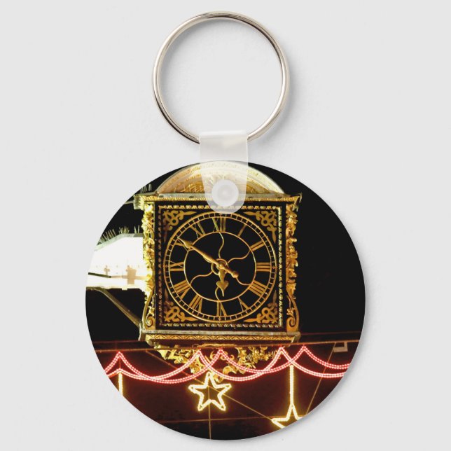 Stunning Clock at Xmas Key Ring (Front)