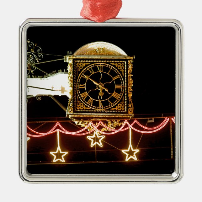Stunning Clock at Xmas Metal Tree Decoration (Front)