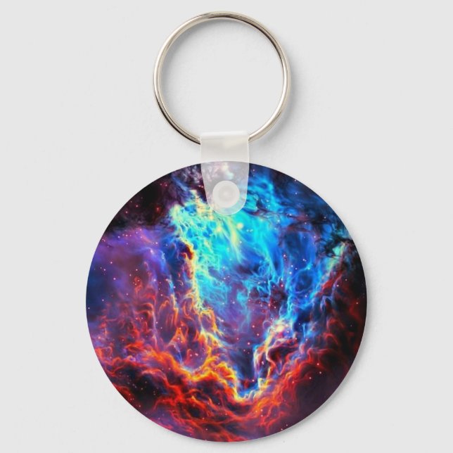 Stunning Colour Composite Star Nebula Key Ring (Front)