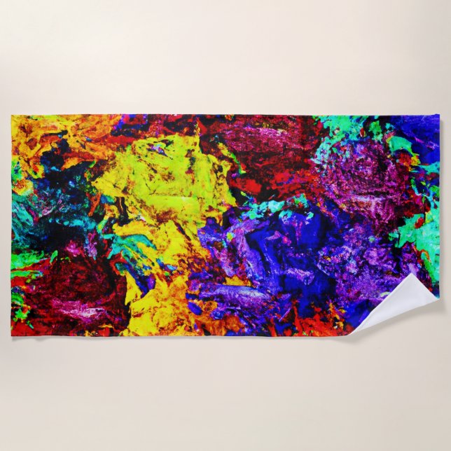 Stunning Colourful Abstract Pattern Beach Towel (Front)