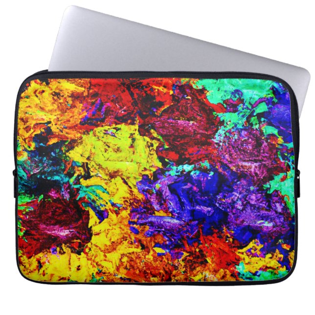 Stunning Colourful Abstract Pattern Laptop Sleeve (Front)