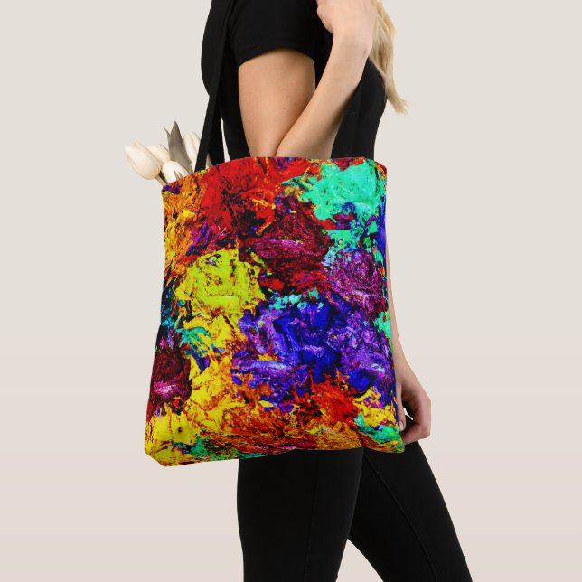 Stunning Colourful Abstract Pattern Tote Bag (Close Up)
