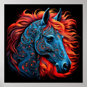 Stunning colourful Arabian horse poster