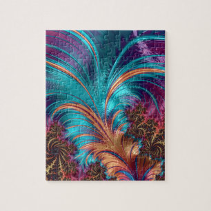 Stunning Colourful Leaf Pattern Abstract Jigsaw Puzzle