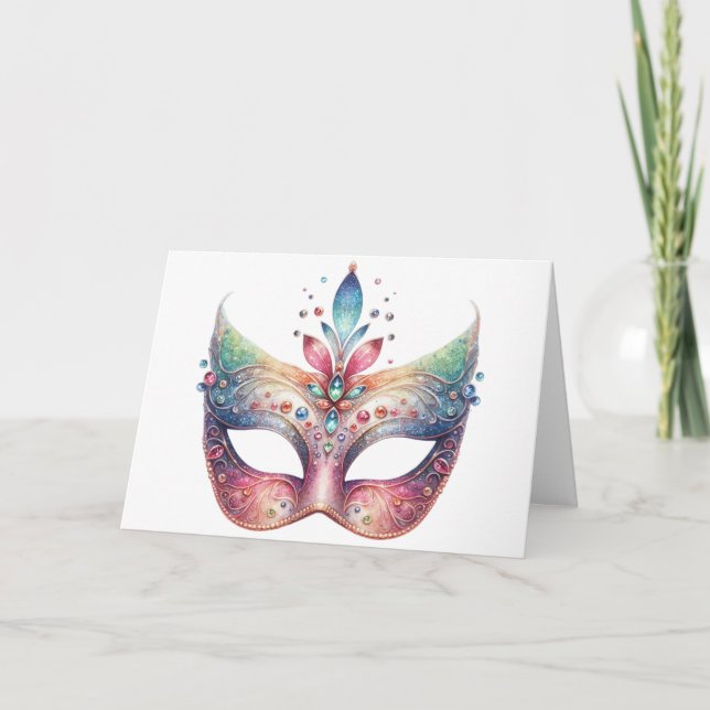 Stunning Colourful Mask Card  (Front)