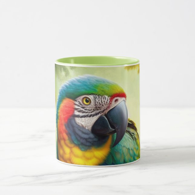Stunning Custom Monogram Parrot Macaw Mug (Center)