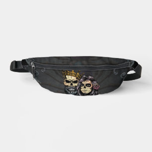 Stunning dark gothic wedding design with skulls bum bags