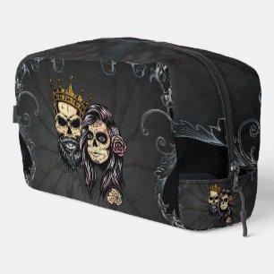 Stunning dark gothic wedding design with skulls  dopp kit