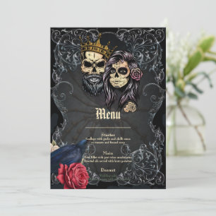 Stunning dark gothic wedding design with skulls  menu