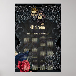 Stunning dark gothic wedding design with skulls  poster