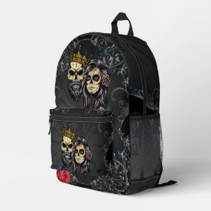Stunning dark gothic wedding design with skulls  printed backpack