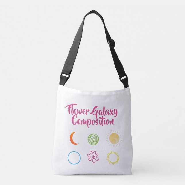 Stunning Design of Flower Galaxy Combination Large Crossbody Bag (Front)