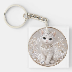 Stunning Diamond Princess Cat High-End Luxury An Key Ring