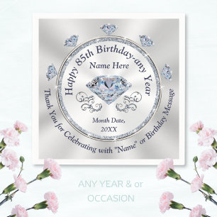 Stunning Diamond themed, 85th Birthday Napkins