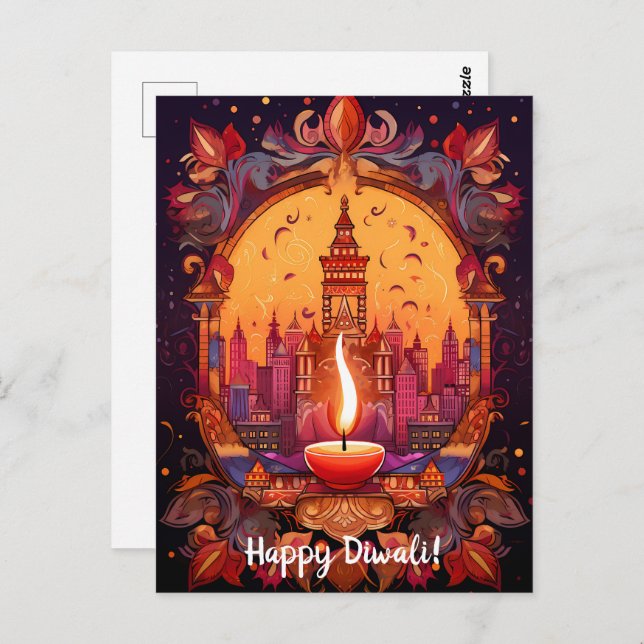 Stunning Diwali postcard  (Front/Back)