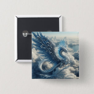 Stunning Dragon Surrounded by Clouds 15 Cm Square Badge