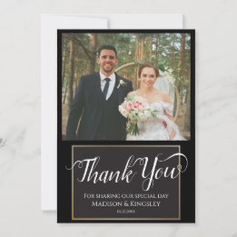 Stunning Edgy Black Gothic Minimal Thank You Card