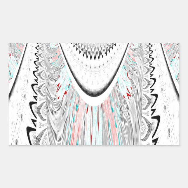 Stunning edgy soft cyan colours vector illustratio rectangular sticker (Front)