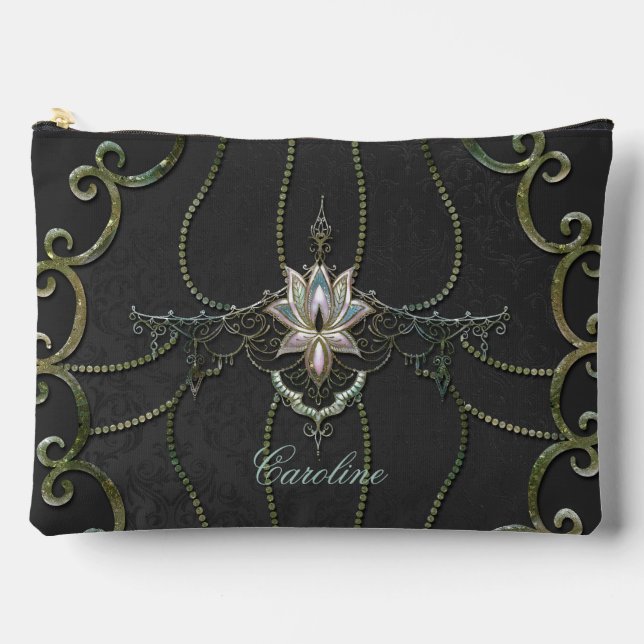 Stunning elegant lotus flower.  accessory pouch (Front)