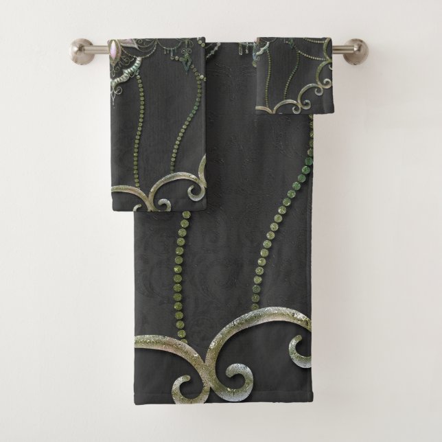Stunning elegant lotus flower.  bath towel set (Insitu)