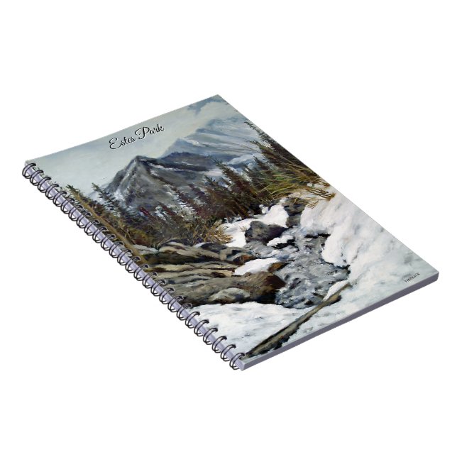 Stunning Estes Park Colorado Winter Stream Notebook (Right Side)