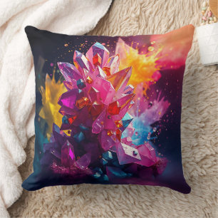Stunning Explosion of Colour Bismuth Crystals Cushion