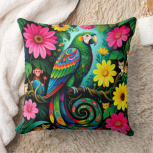 Stunning Fairy Parrot Bird Cushion