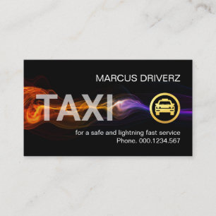 Stunning Fast Lightning Taxi Service Business Card