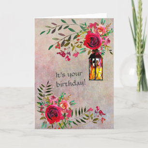 Stunning Floral Elegant Happy Birthday Card