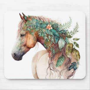 Stunning Floral Horse Mouse Pad