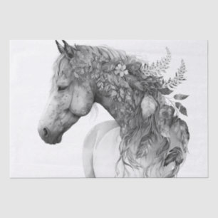 Stunning Floral Horse Tissue Paper