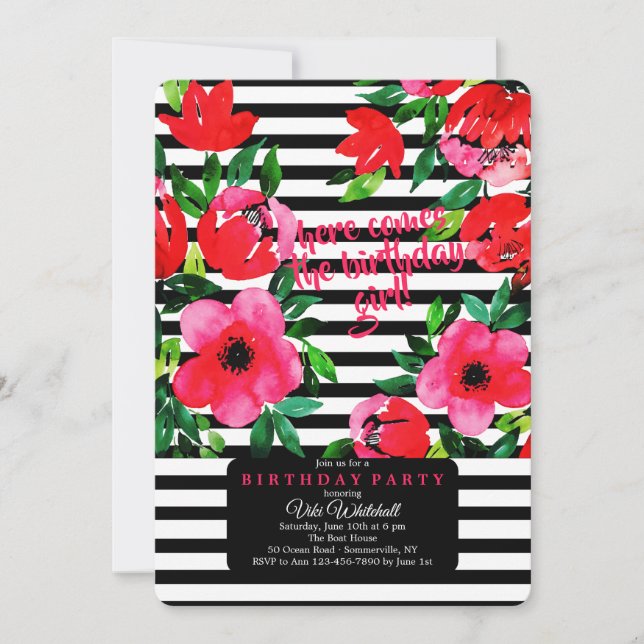 Stunning Floral Invitation (Front)