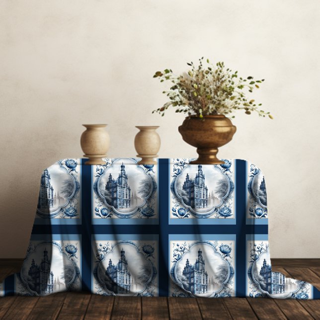 Stunning floral palace chinoiserie toile monogram tablecloth (Creator Uploaded)