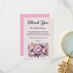 Stunning Floral Wedding Thank You Card