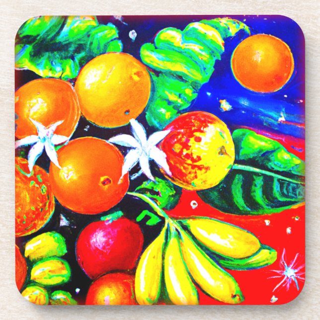 Stunning Fruits Starry Sky. Buy Now Coaster (Front)