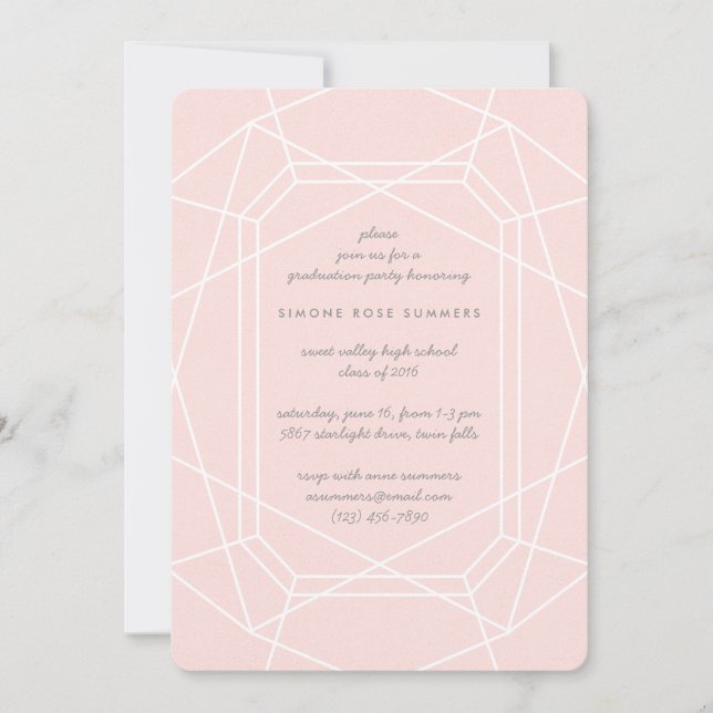 Stunning Gem Chic Graduation Party Invitations (Front)