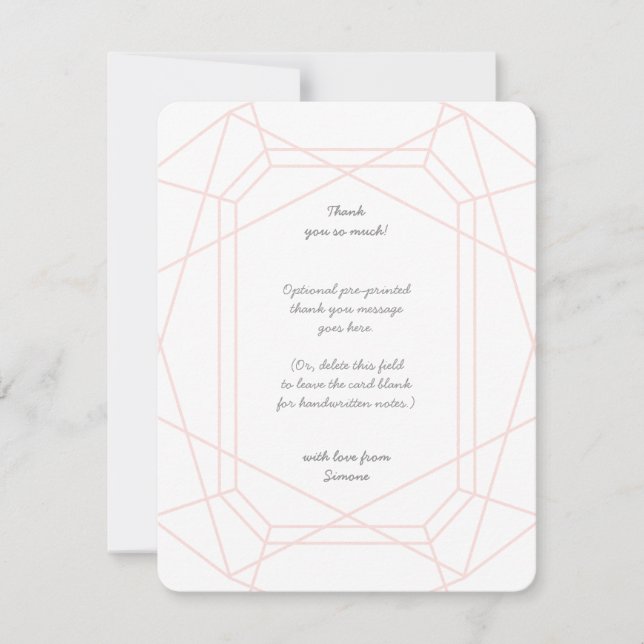 Stunning Gem Personalised Thank You Cards (Front)