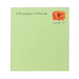 Stunning Georgia O'Keefe Red Poppy Flower 1927 Notepad