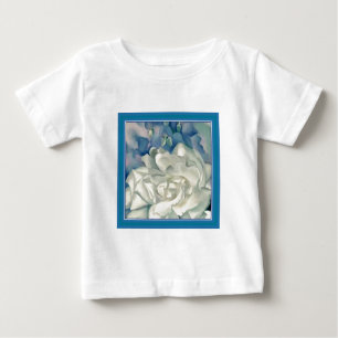 Stunning Georgia O'Keefe White Rose and Larkspur Baby T-Shirt
