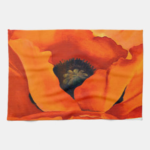 Stunning Georgia O'Keeffe Red Poppy Tea Towel