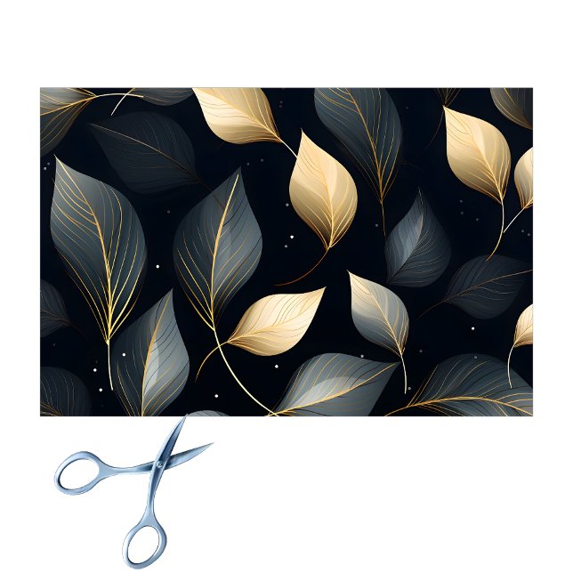 Stunning Gold and Grey Falling Leaves Tissue Paper (Creator Uploaded)