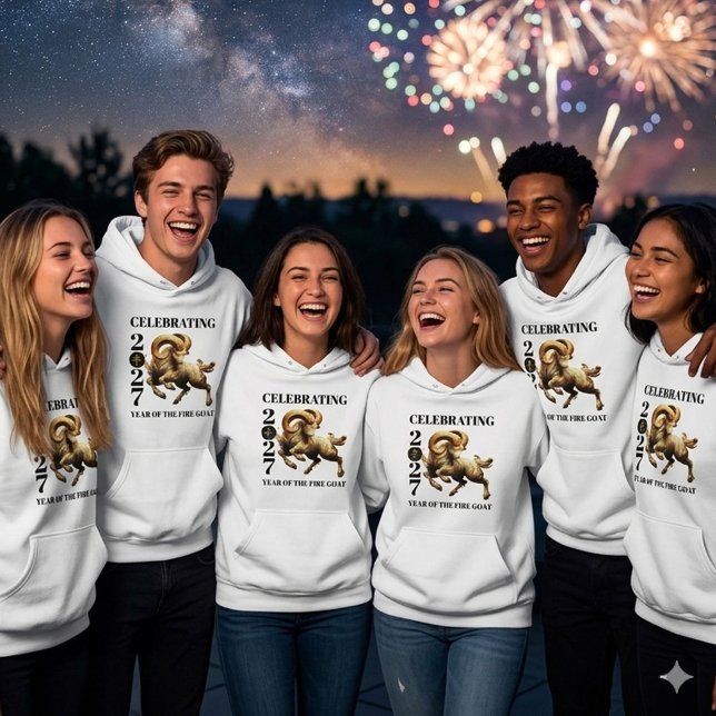 Stunning Gold Chinese Year of Fire Goat 2027 Hoodie (Stunning Gold Chinese Year of the Fire Goat 2027 Hoodie Sweatshirts Cover Photo)