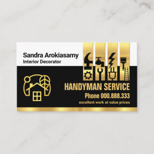 Stunning Gold Construction Tools Tab Business Card