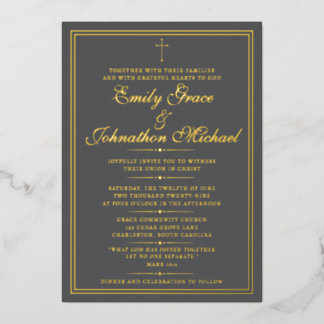 Stunning Gold Foil Christian Minimalist Wedding