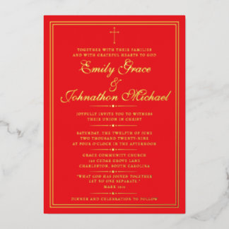 Stunning Gold Foil Christian Minimalist Wedding