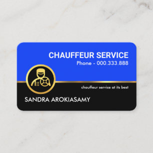 Stunning Gold Line Private Driver Business Card